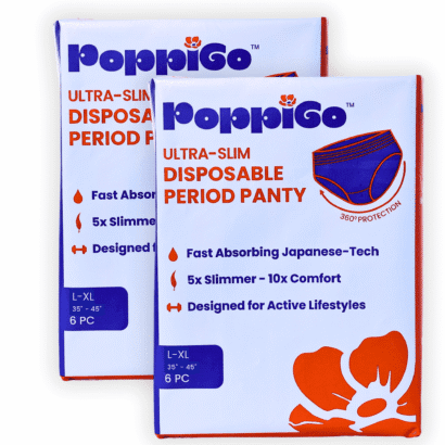 Poppigo Ultra-Slim Period Panty for Girls & Women | Pack of 2